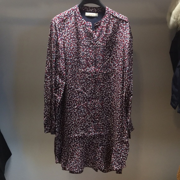 Tory Burch Silk Floral Flounce Dress Sz 10 - Picture 1 of 5